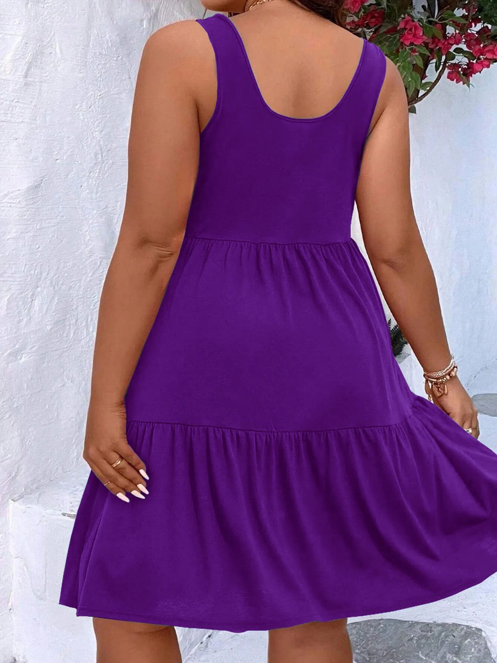 Tiered Scoop Neck Tank Dress