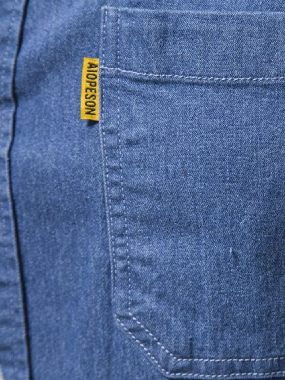 Men's Button-Down Denim Shirt with Chest Pocket