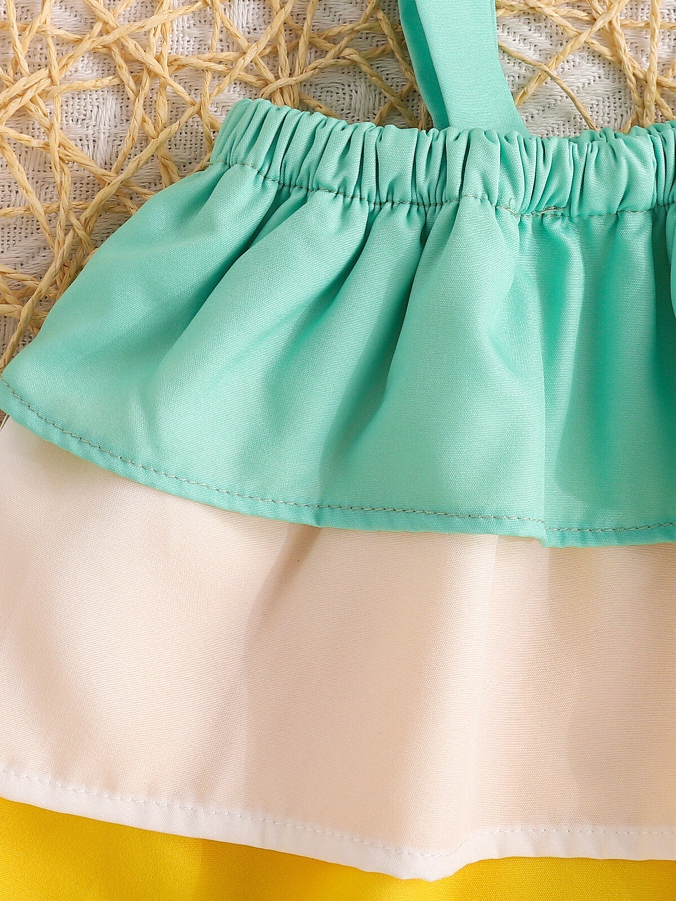 Children's Ruffle Trim Layered Cami Top & Pineapple Print Shorts Set