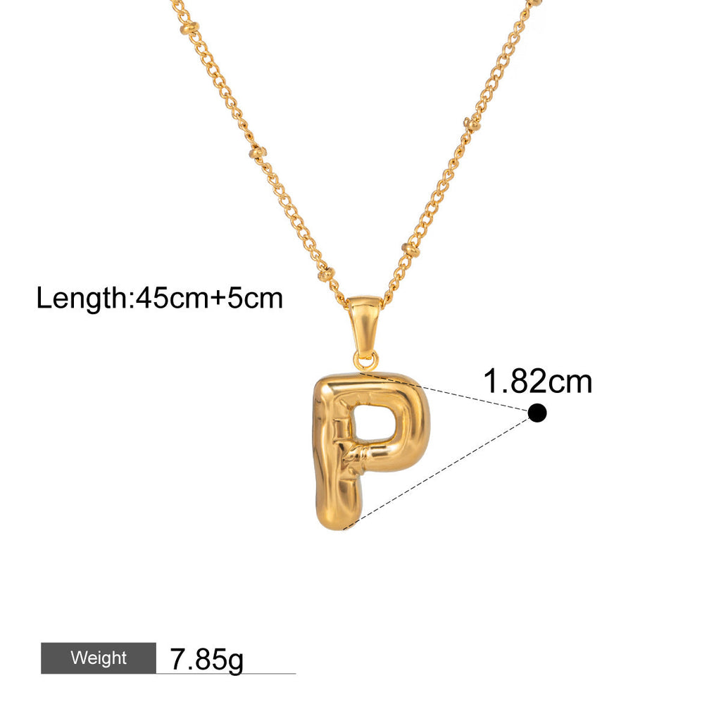 18K gold birthstone with 26 letters design light luxury noble necklace