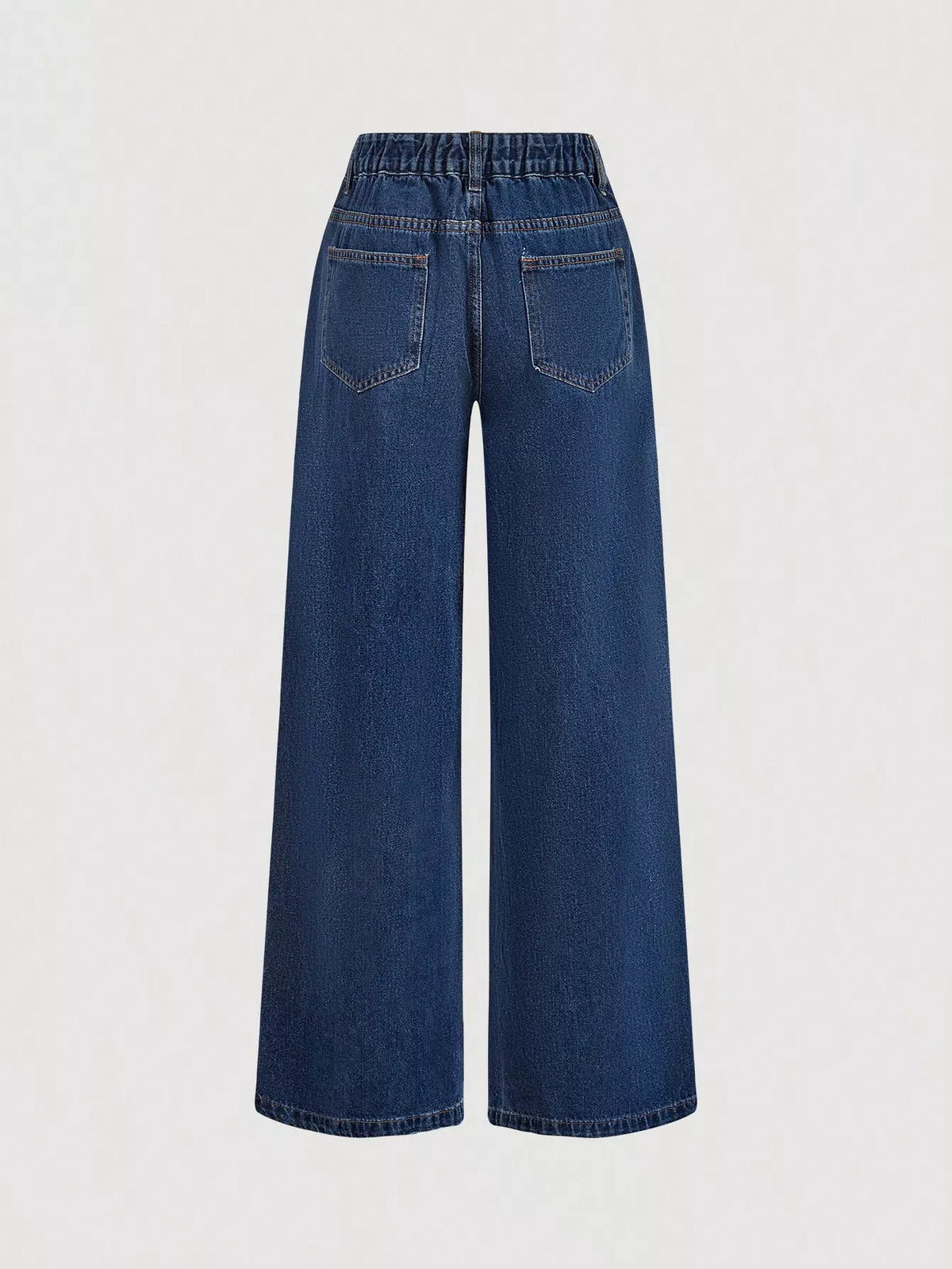 Halter Neck Denim Vest and Wide-Leg Jeans Set