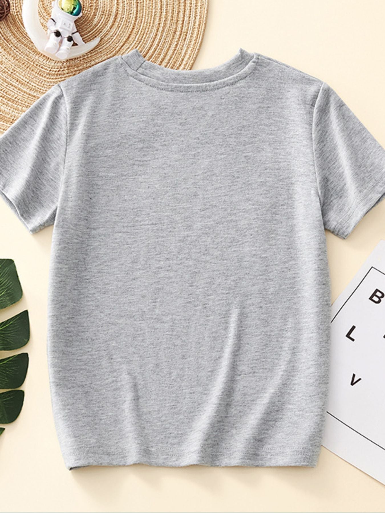 Children's Space Exploration Graphic Round Neck T-Shirt