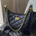 Quilted Leather Chain Crossbody Bag