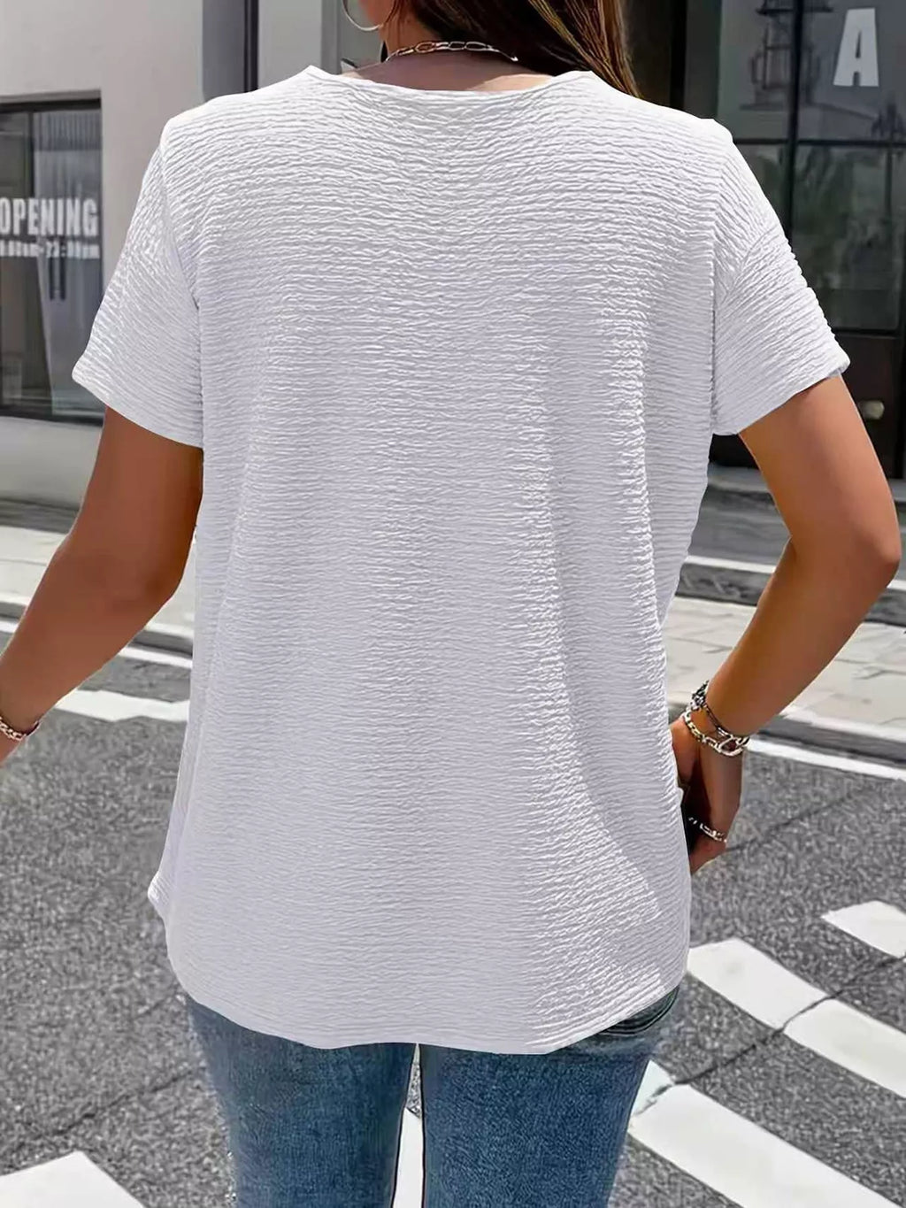 Textured Short Sleeve Top