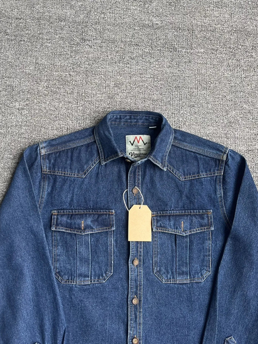 Men's Plus Size Button Up Washed Denim Shirt
