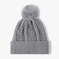 Cable Knit Beanie with Pompom