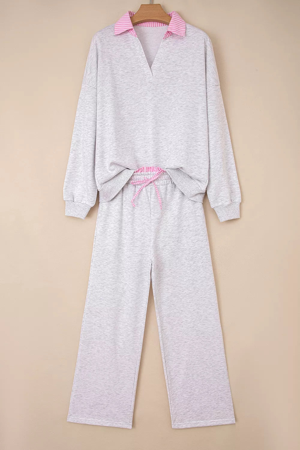 Dropped Shoulder Sweatshirt and Drawstring Pants Set