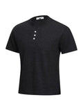 Men's Henley T-Shirt with Button Detail
