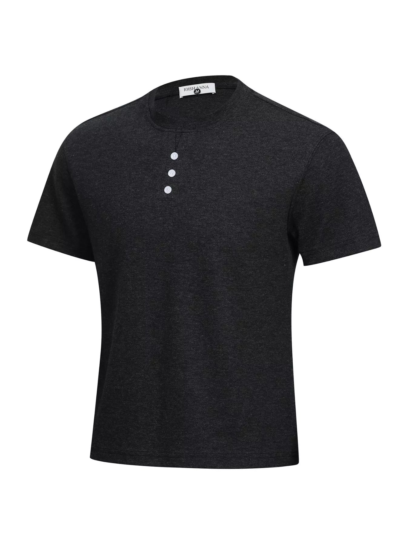 Men's Henley T-Shirt with Button Detail