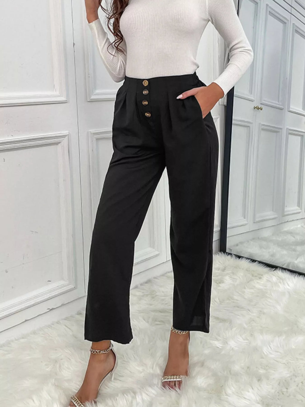 High Waist Wide Leg Pants