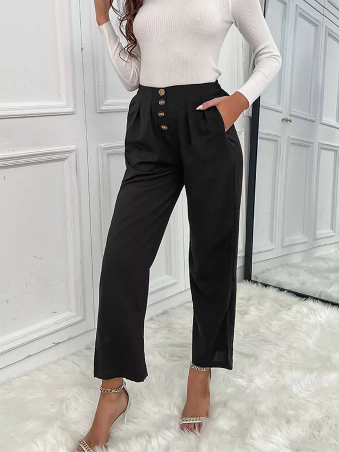 High Waist Wide Leg Pants