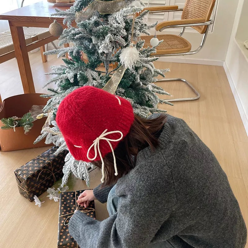 Drawstring Knitted Hat