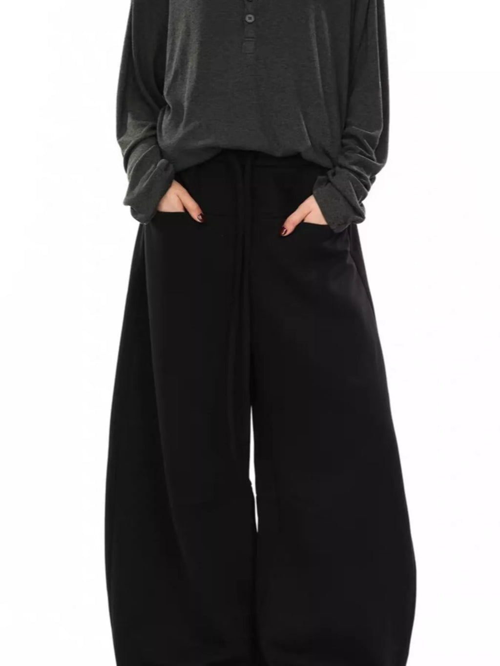 Men's Plus Size Drawstring Wide Leg Pants