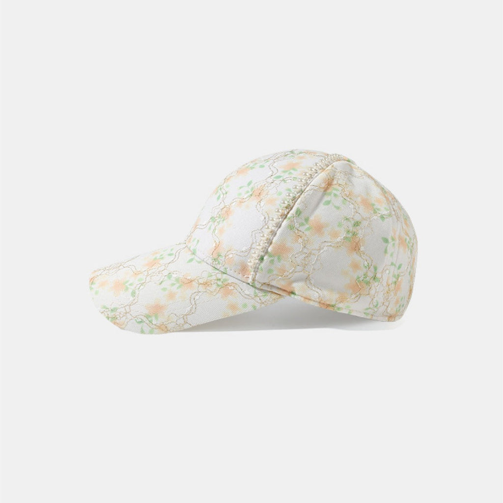 Floral Pearl Detail Baseball Cap