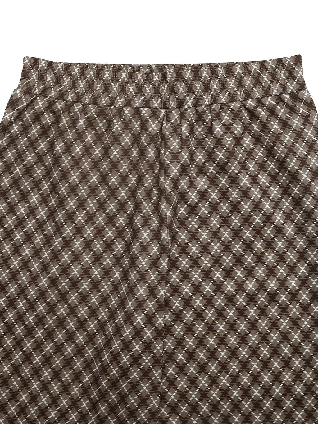 Plaid High-Waisted Wide Leg Pants