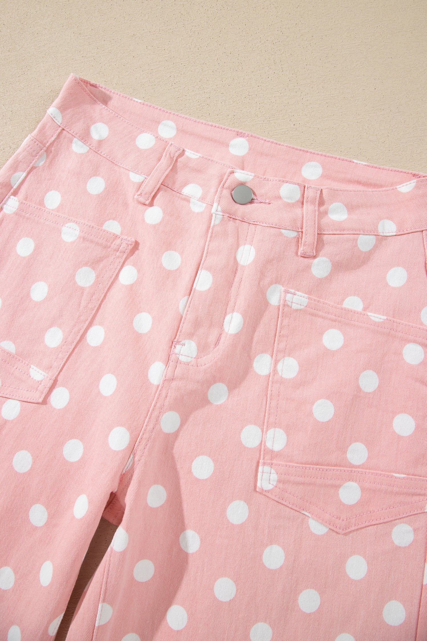 Sky Blue Polka Dot Casual Slim Fit Jeans
