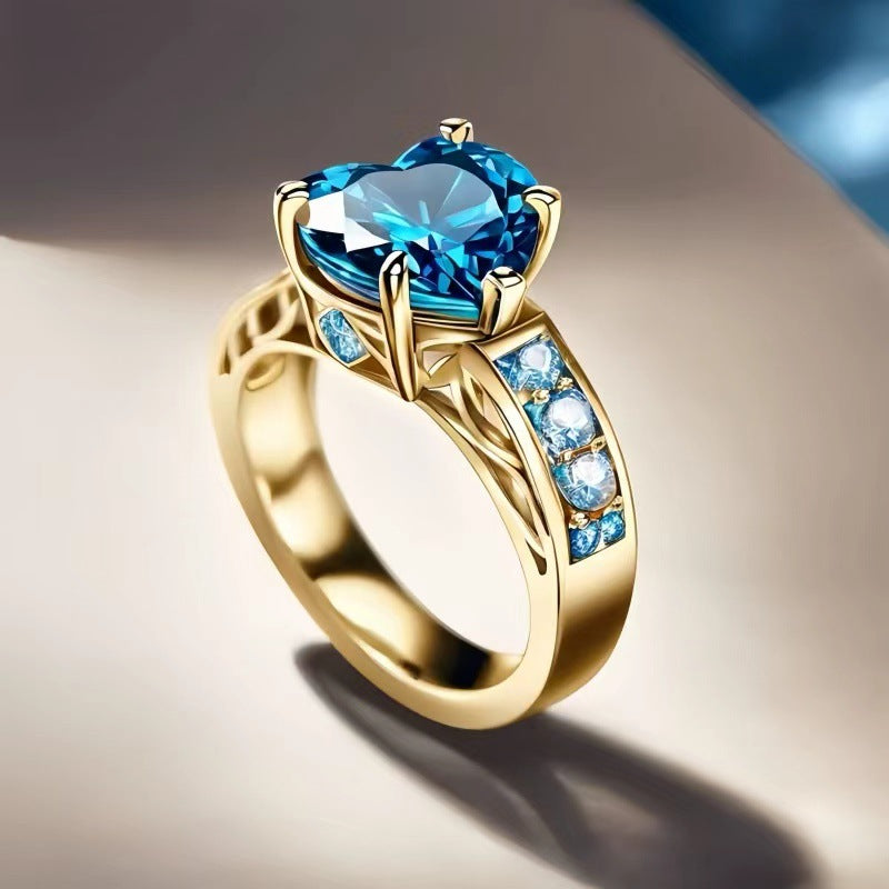 Creative Fashion Blue Zircon Ring