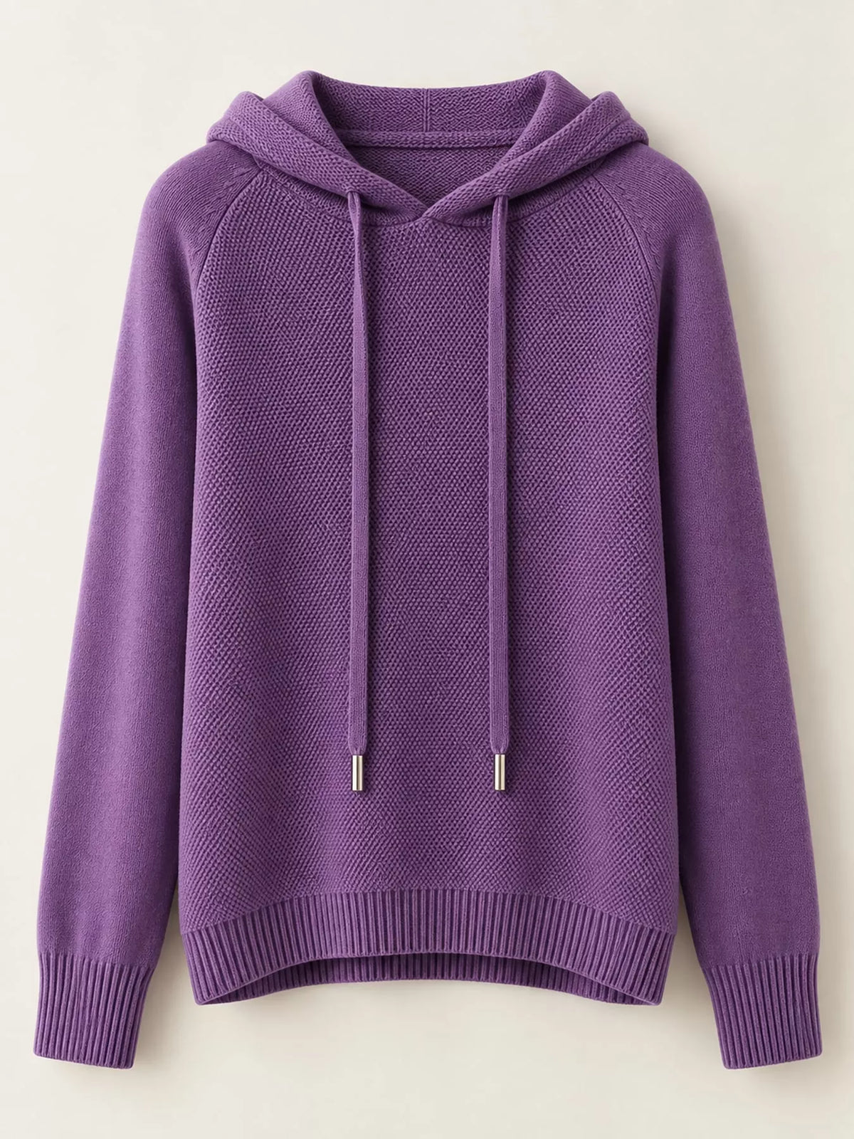 Drawstring Long Sleeve Hooded Knit Sweater