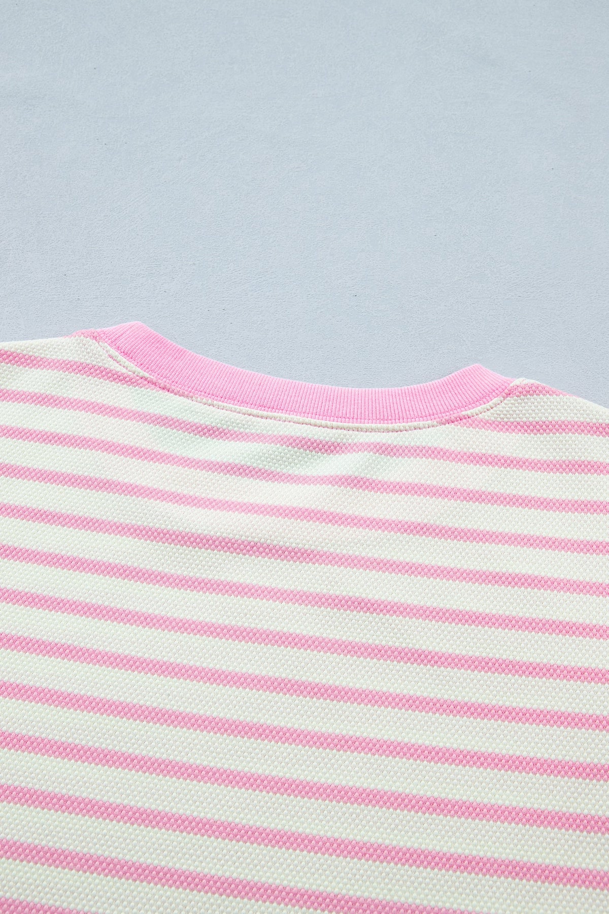 Stripe Patchwork Ruffle Short Sleeve Blouse