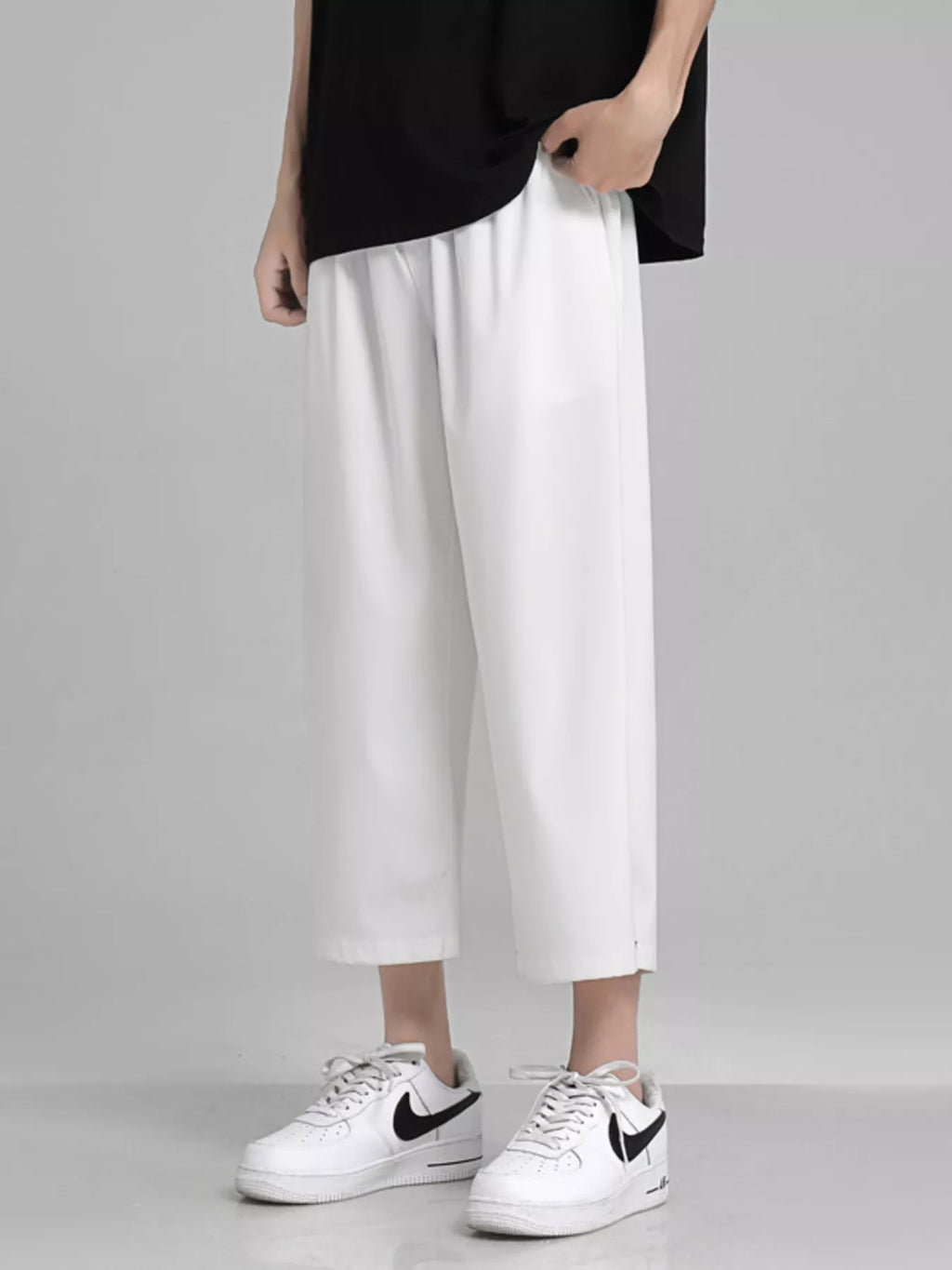 Men's Full Size Loose Fit Cropped Pants Plus Size