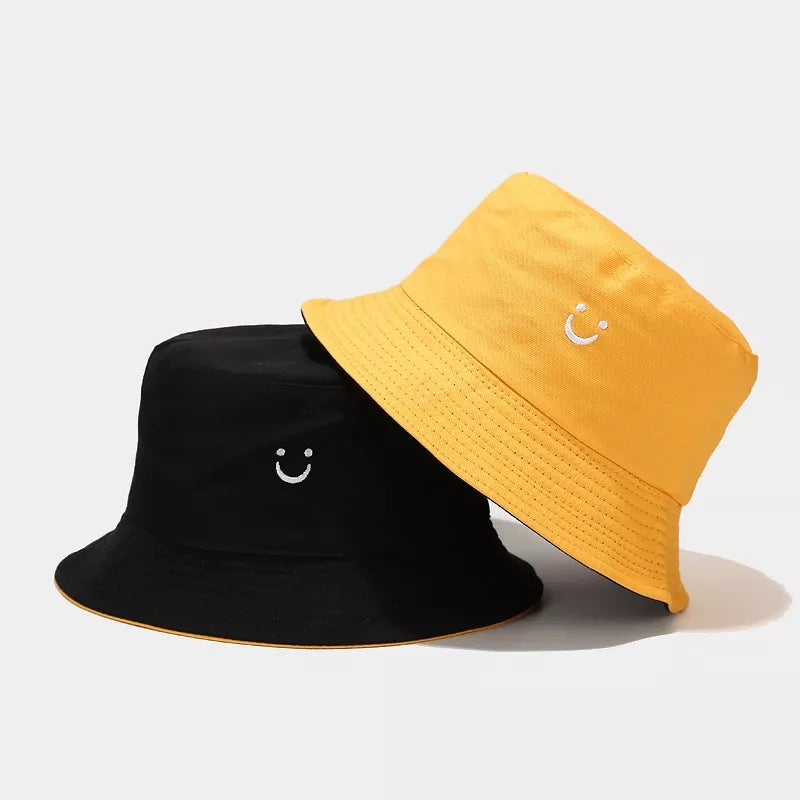 Embroidered Smiley Face Bucket Hat