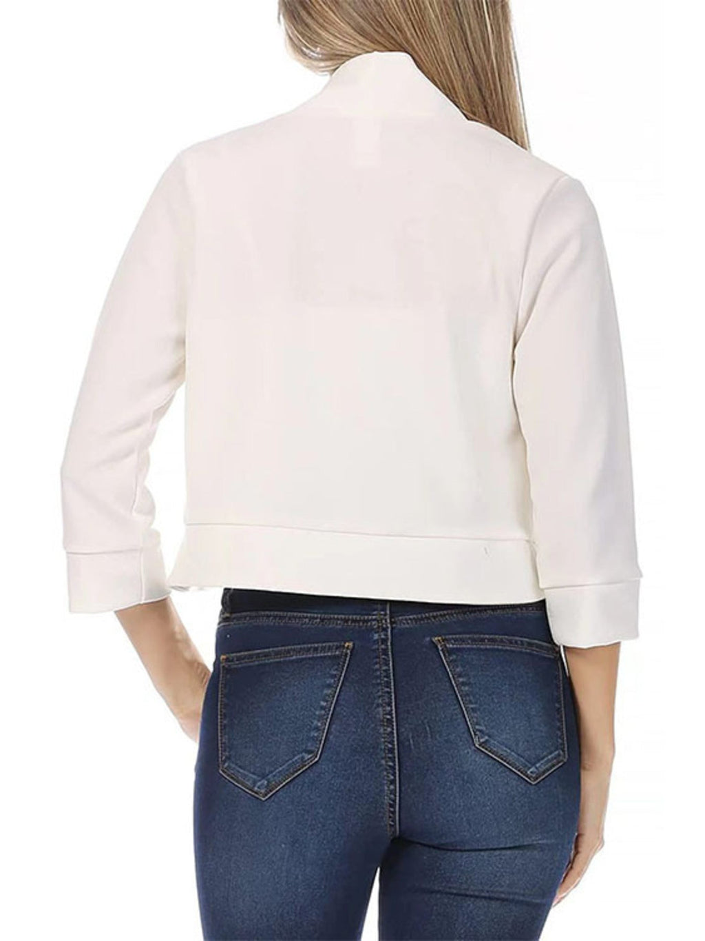 Full Size Cropped Open Front Blazer Plus Size