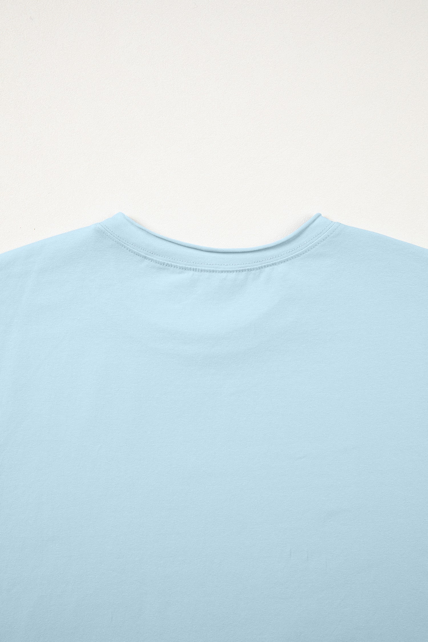 Myosotis Solid Color Round Neck Casual T Shirt