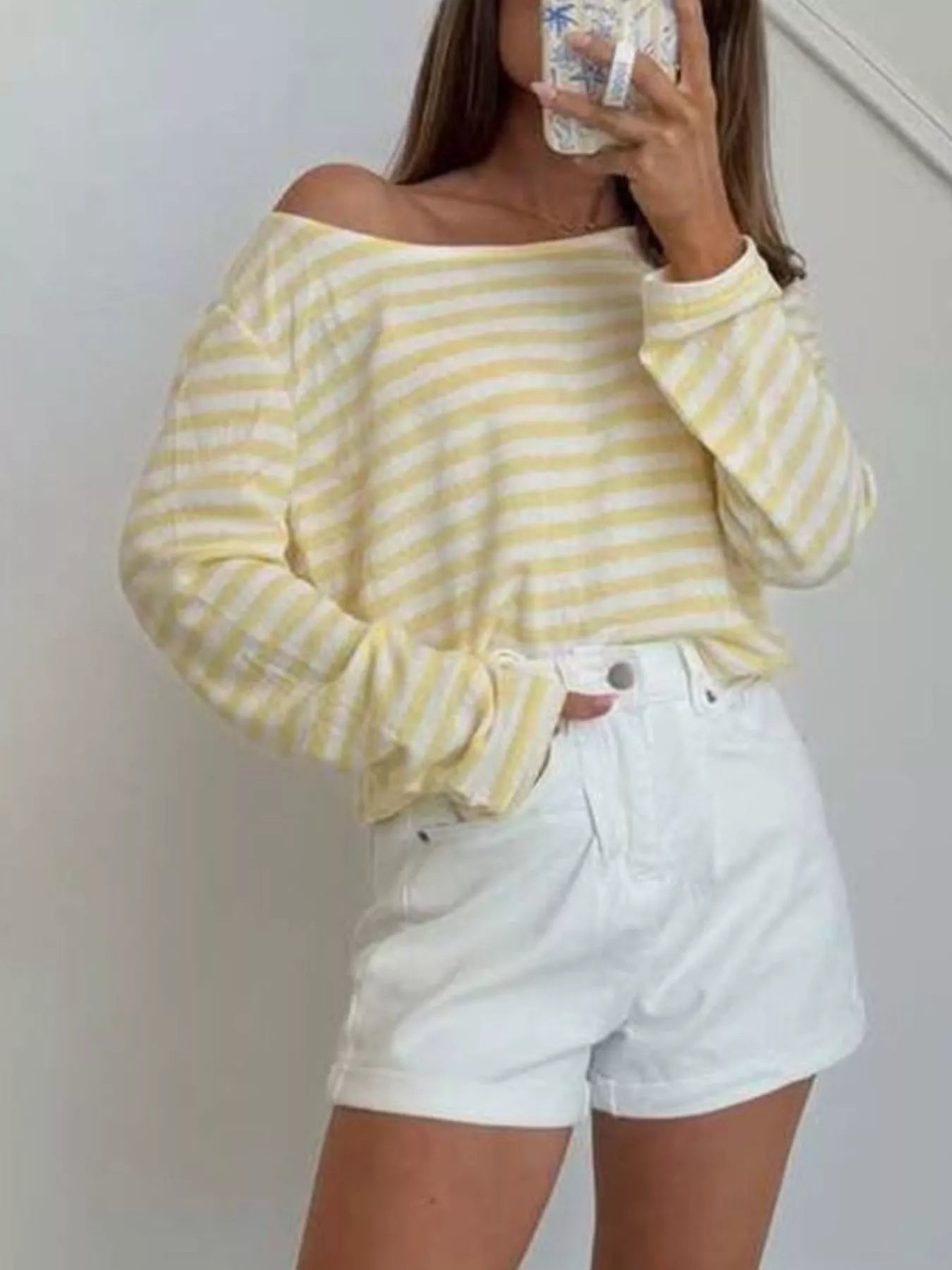 Striped Boat Neck T-Shirt
