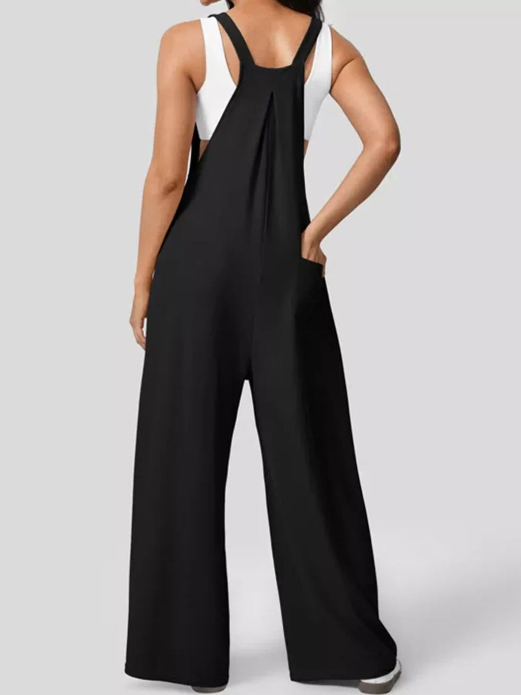 Wide Strap Wide-Leg Overalls