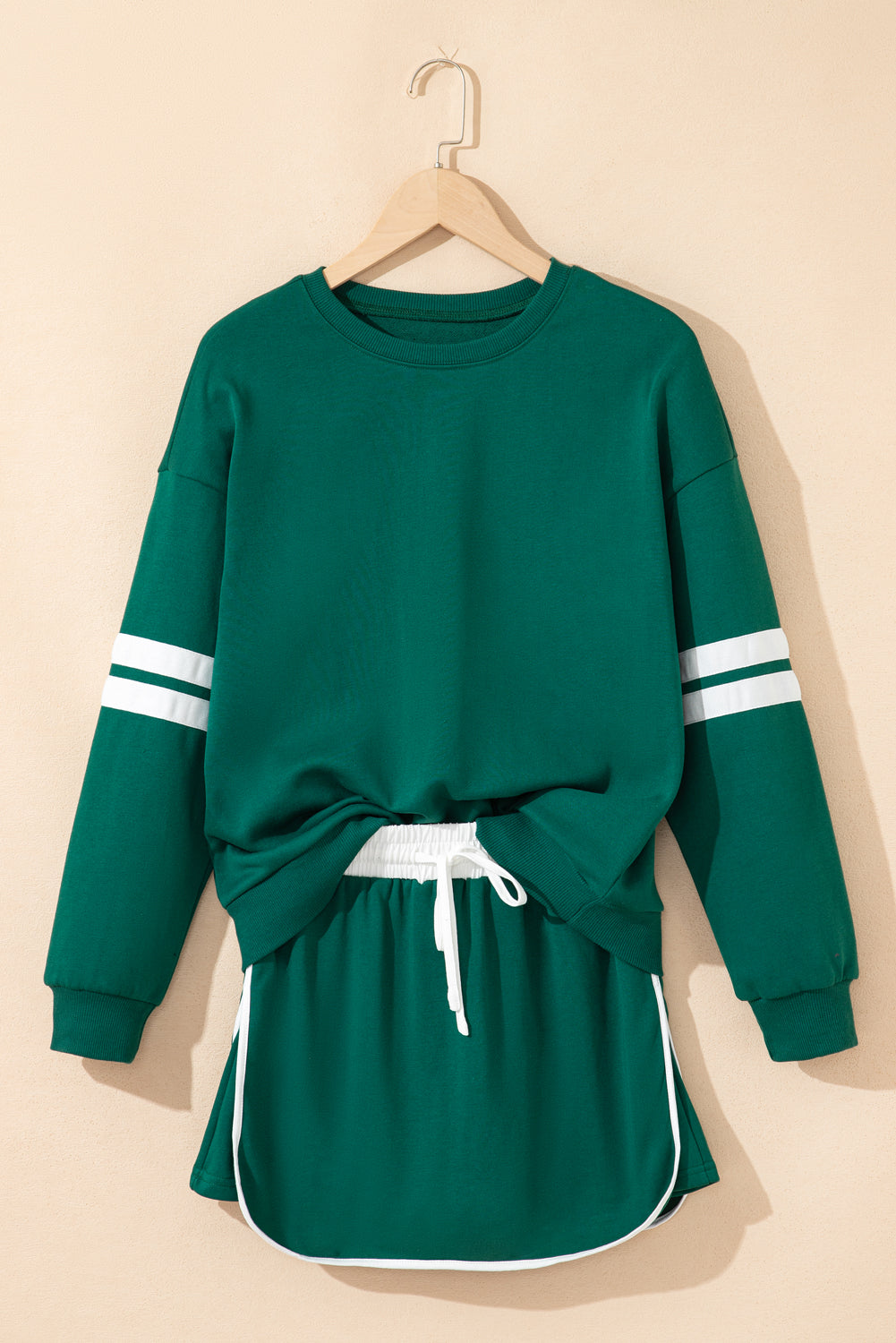 Varsity Stripe Pullover and Mini Skirt Set