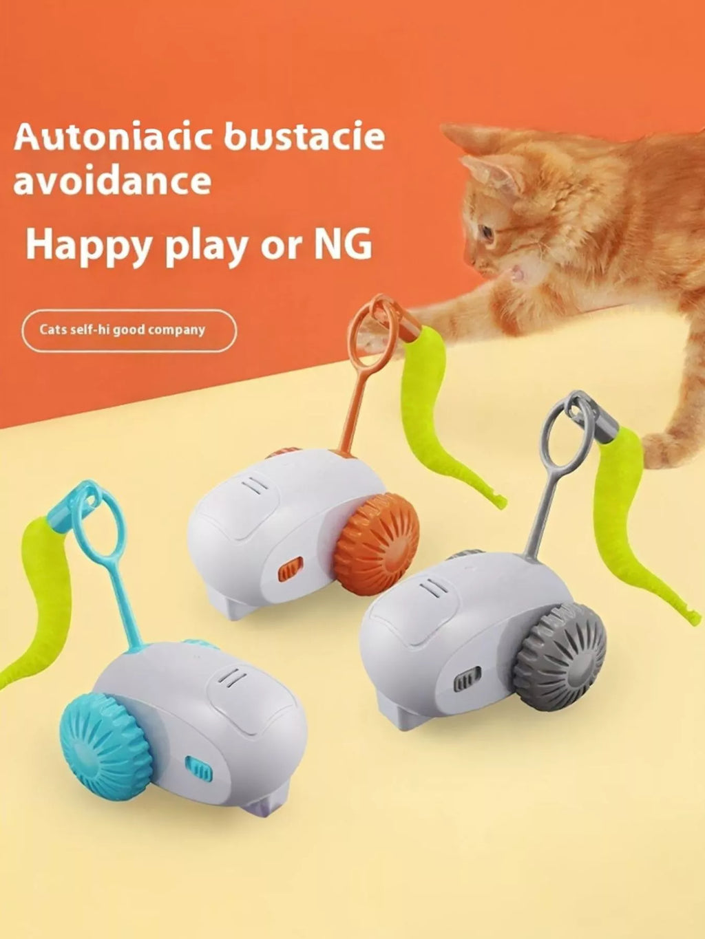 Interactive Self-Rotating Pet Teaser Toy