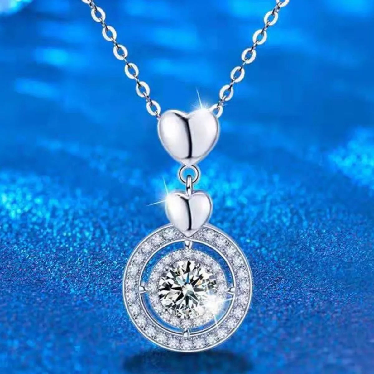 2 Carat Moissanite 925 Sterling Silver Pendant Necklace