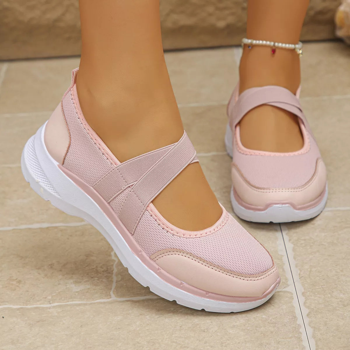 Comfortable Slip-Ons with Elastic Straps