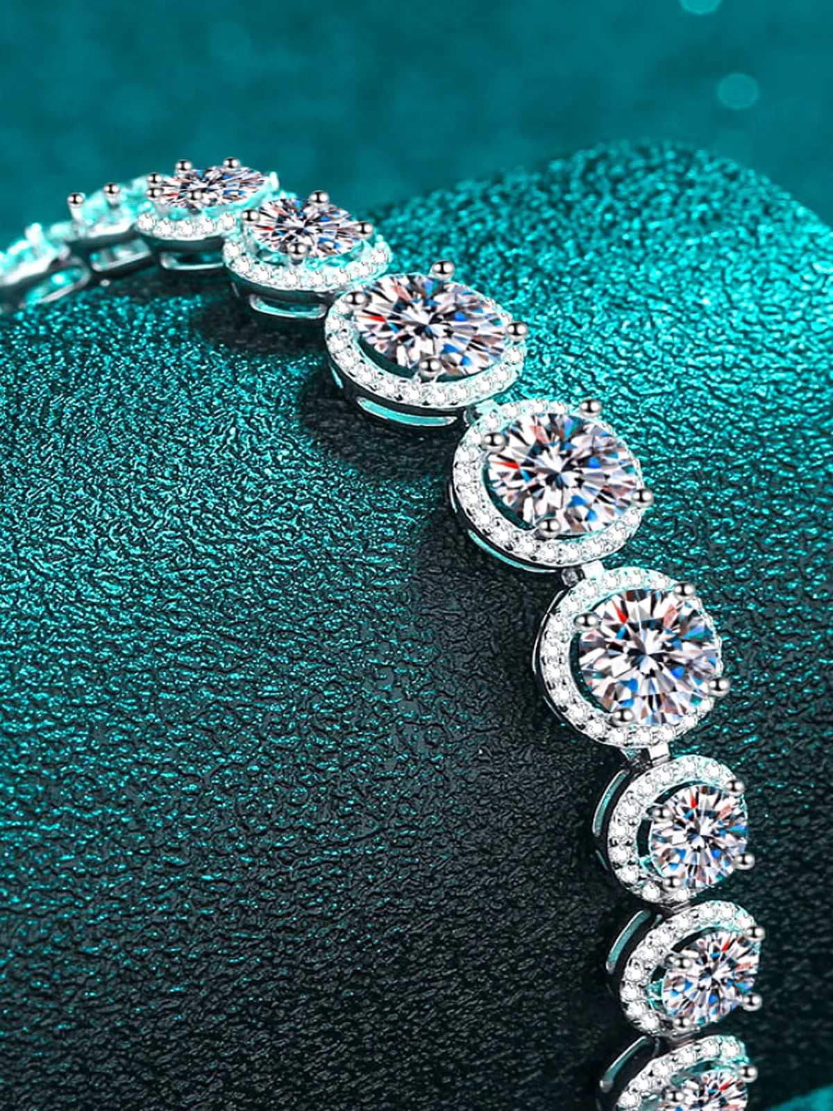 925 Sterling Silver 10.4 Carat Moissanite Bracelet