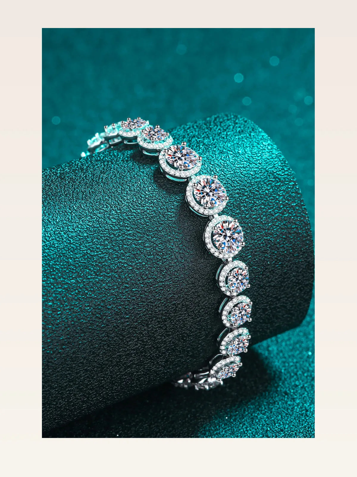 925 Sterling Silver 10.4 Carat Moissanite Bracelet
