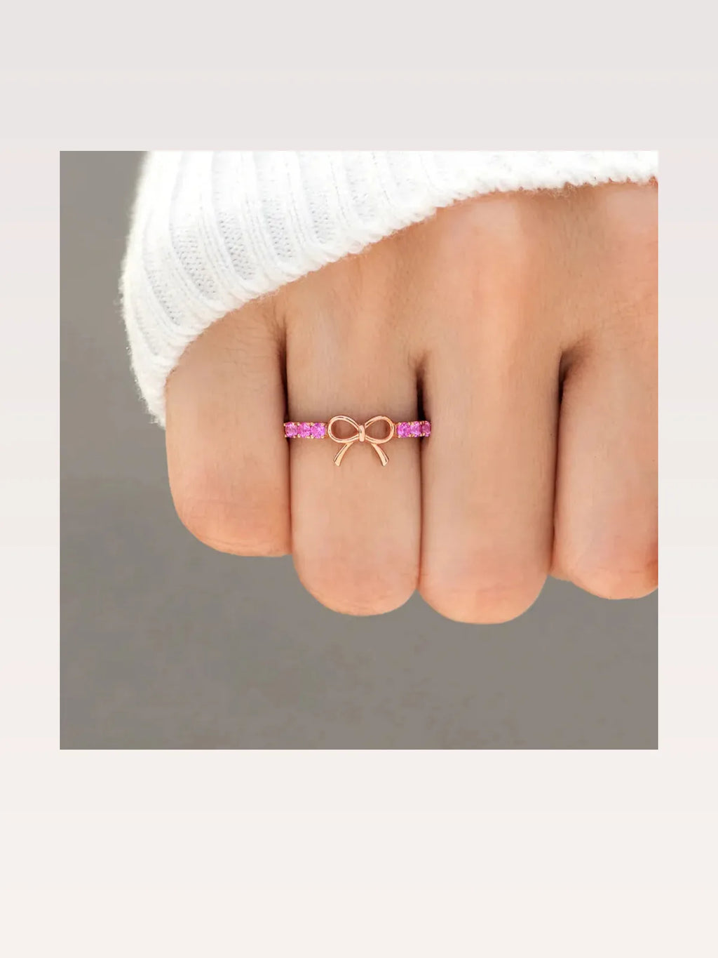925 Sterling Silver Bow Ring in Rose Gold