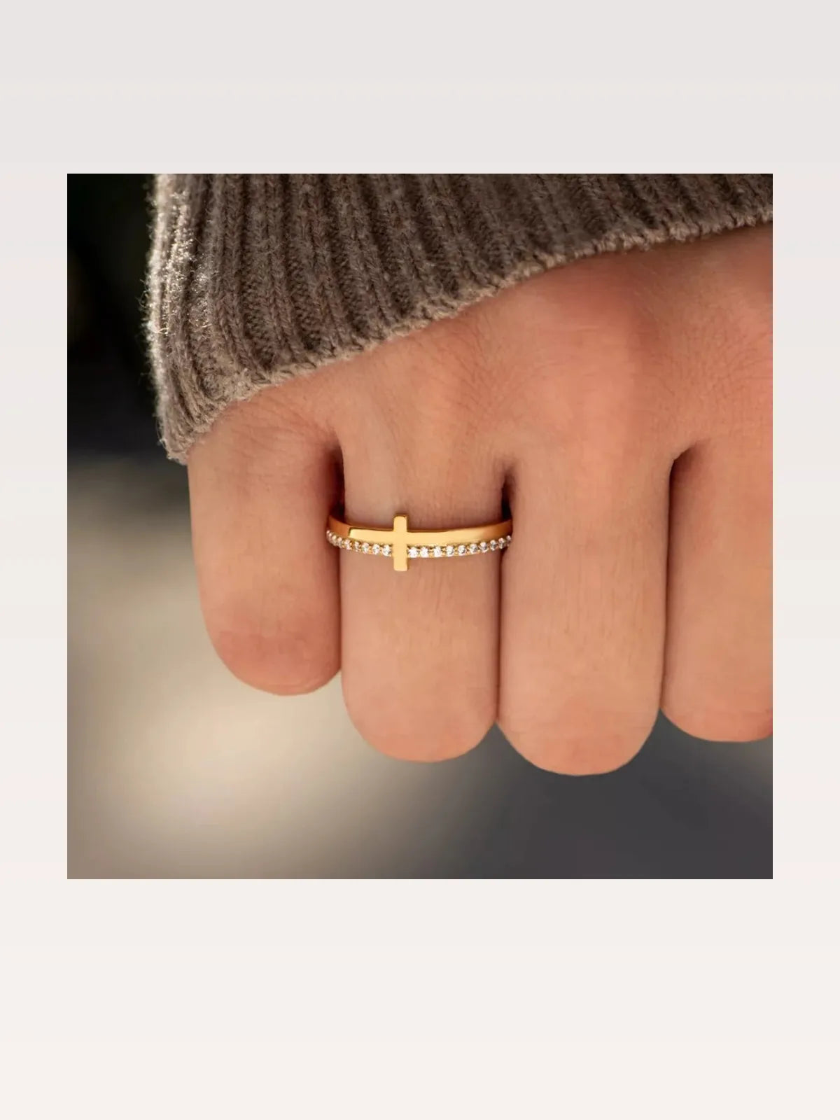 925 Sterling Silver Dainty Cross Stacking Ring