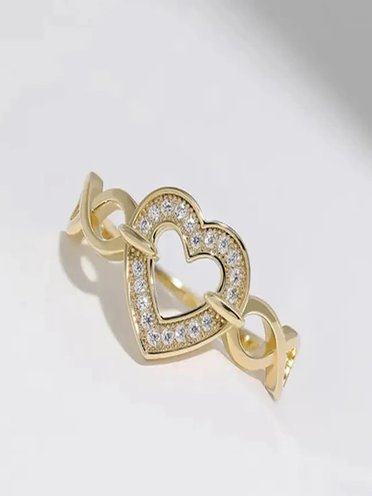 925 Sterling Silver Pavé Heart Ring