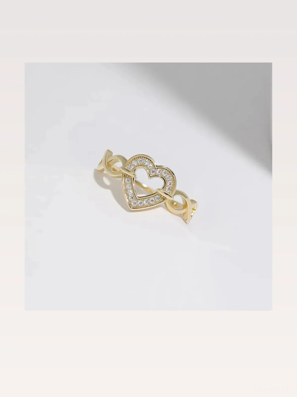 925 Sterling Silver Pavé Heart Ring