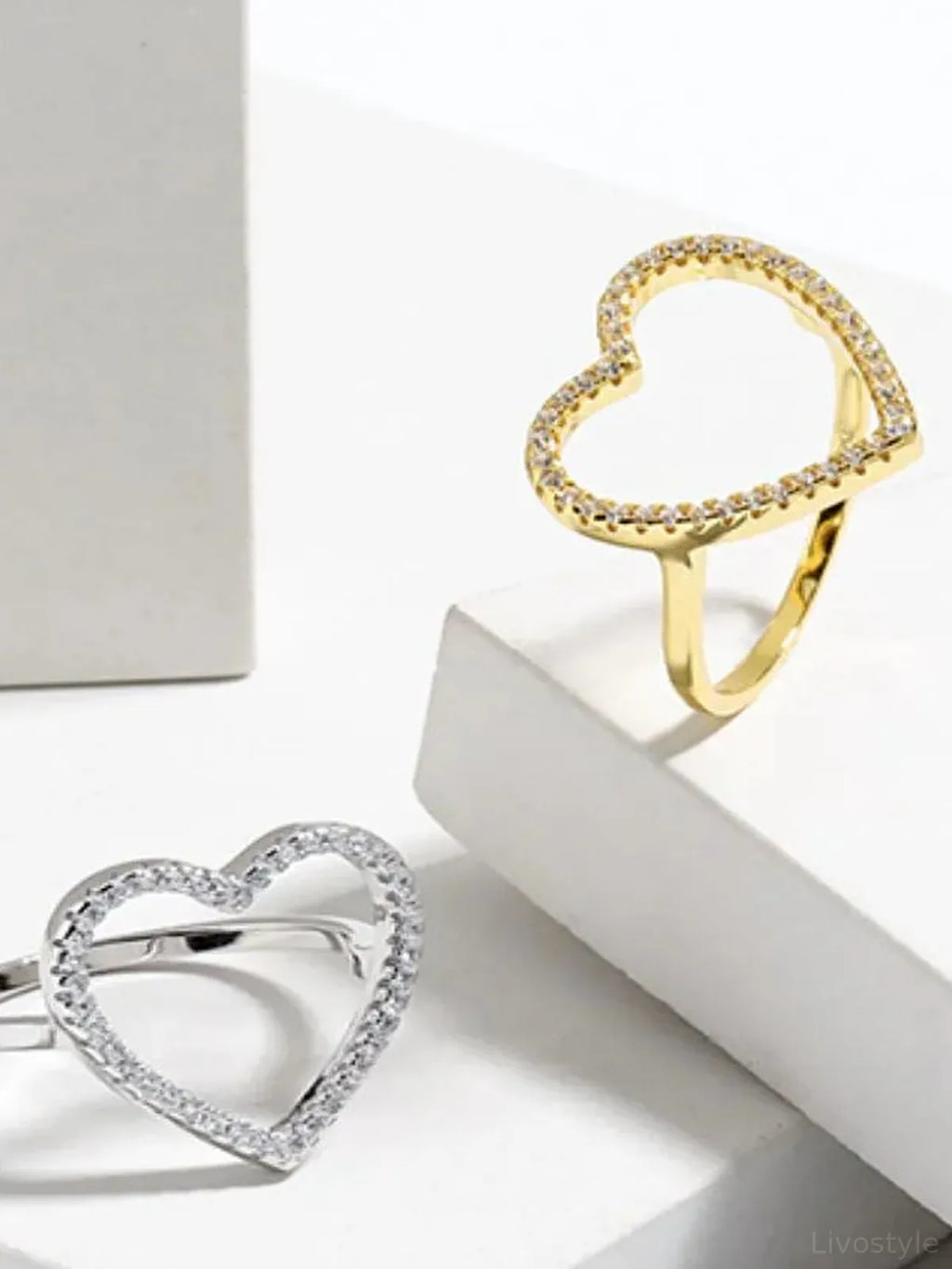 925 Sterling Silver Zircon Heart Ring