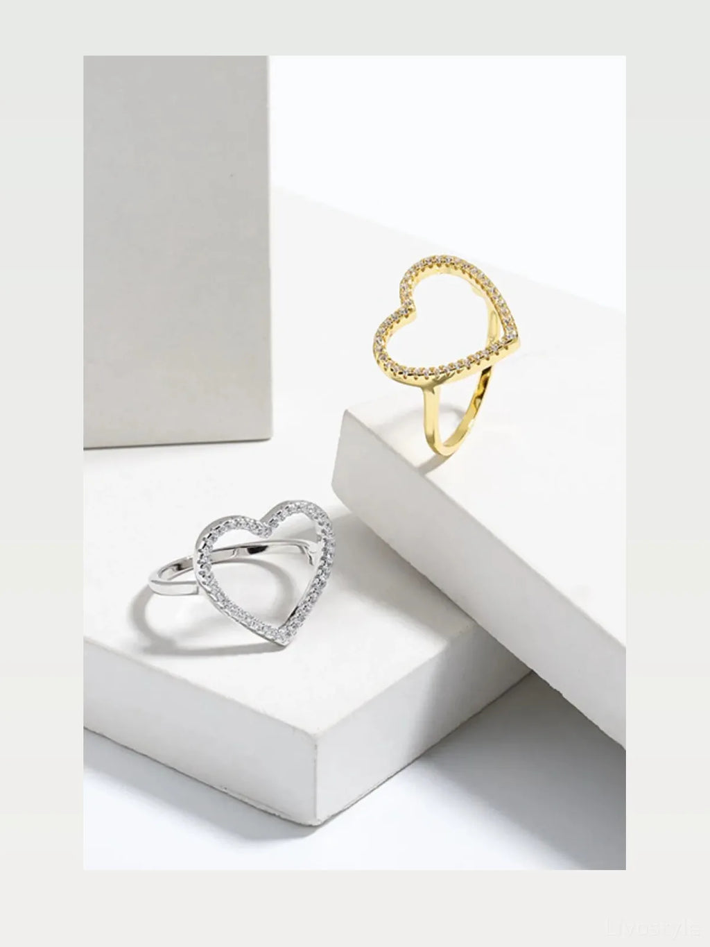 925 Sterling Silver Zircon Heart Ring