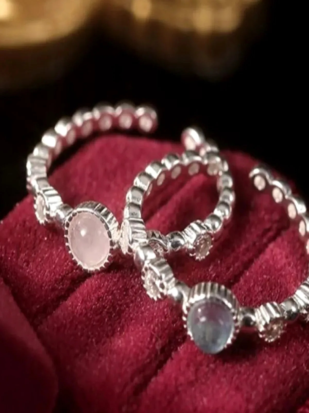 925 Sterling Silver Open Ring with Stone