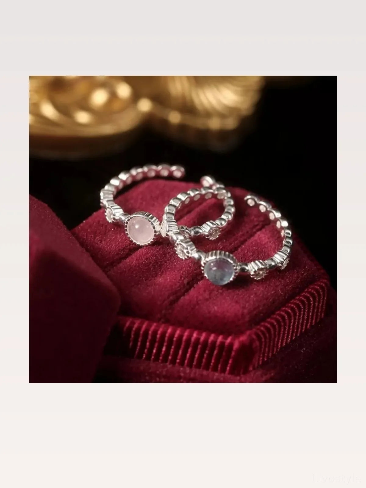 925 Sterling Silver Open Ring with Stone