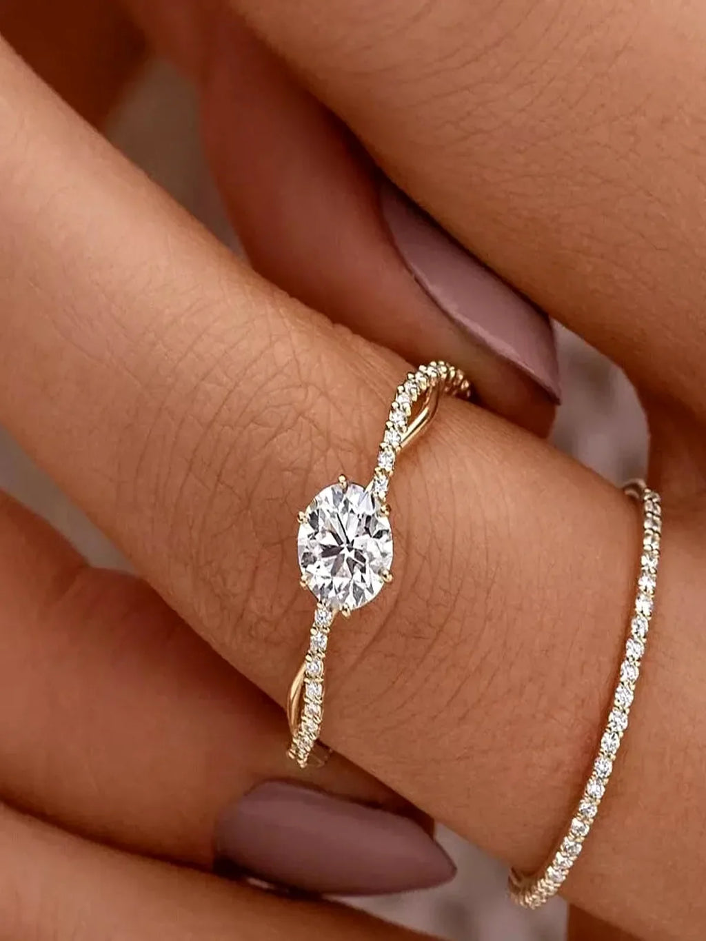 925 Sterling Silver Round Zircon Pavé Ring