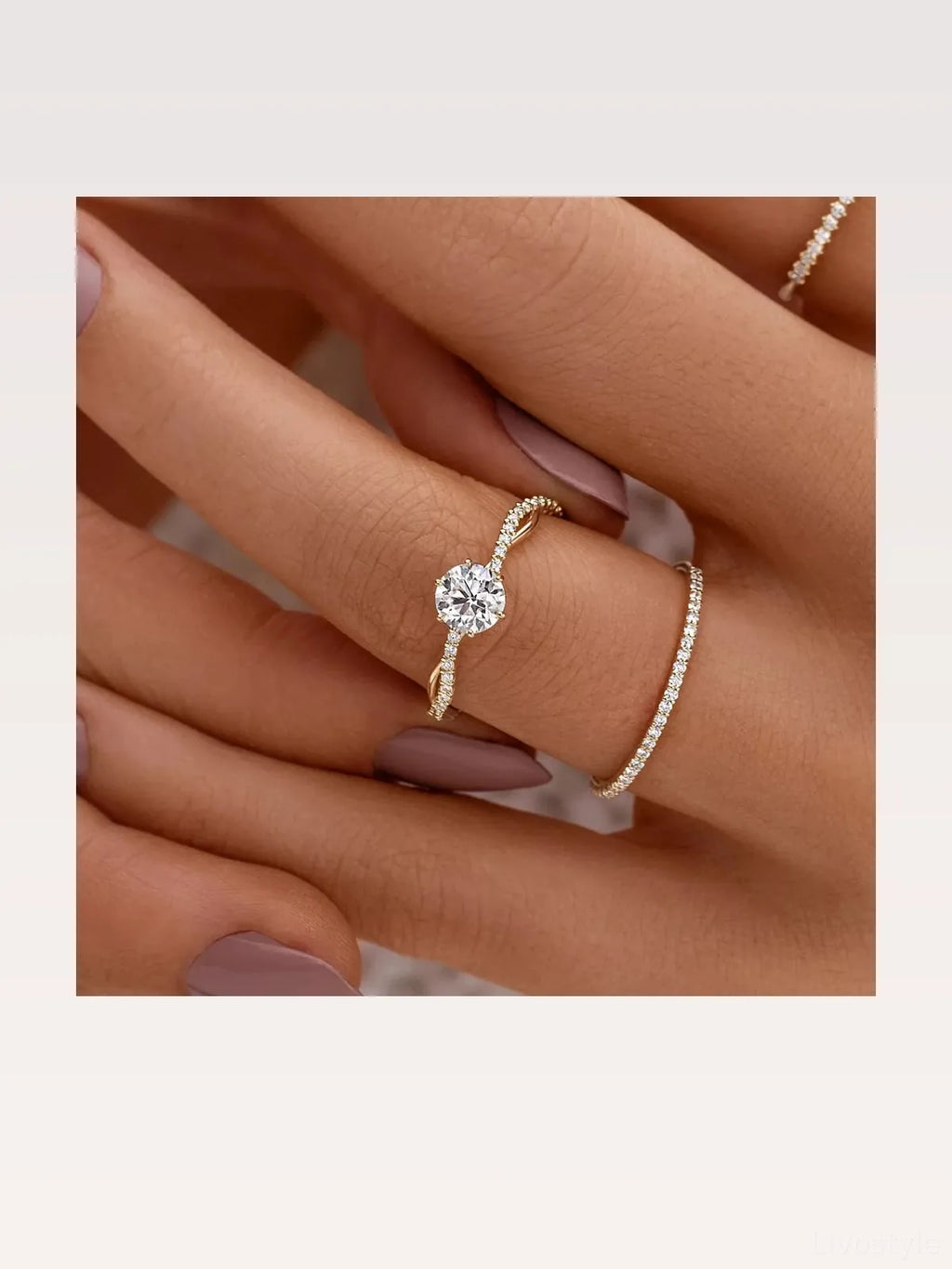 925 Sterling Silver Round Zircon Pavé Ring