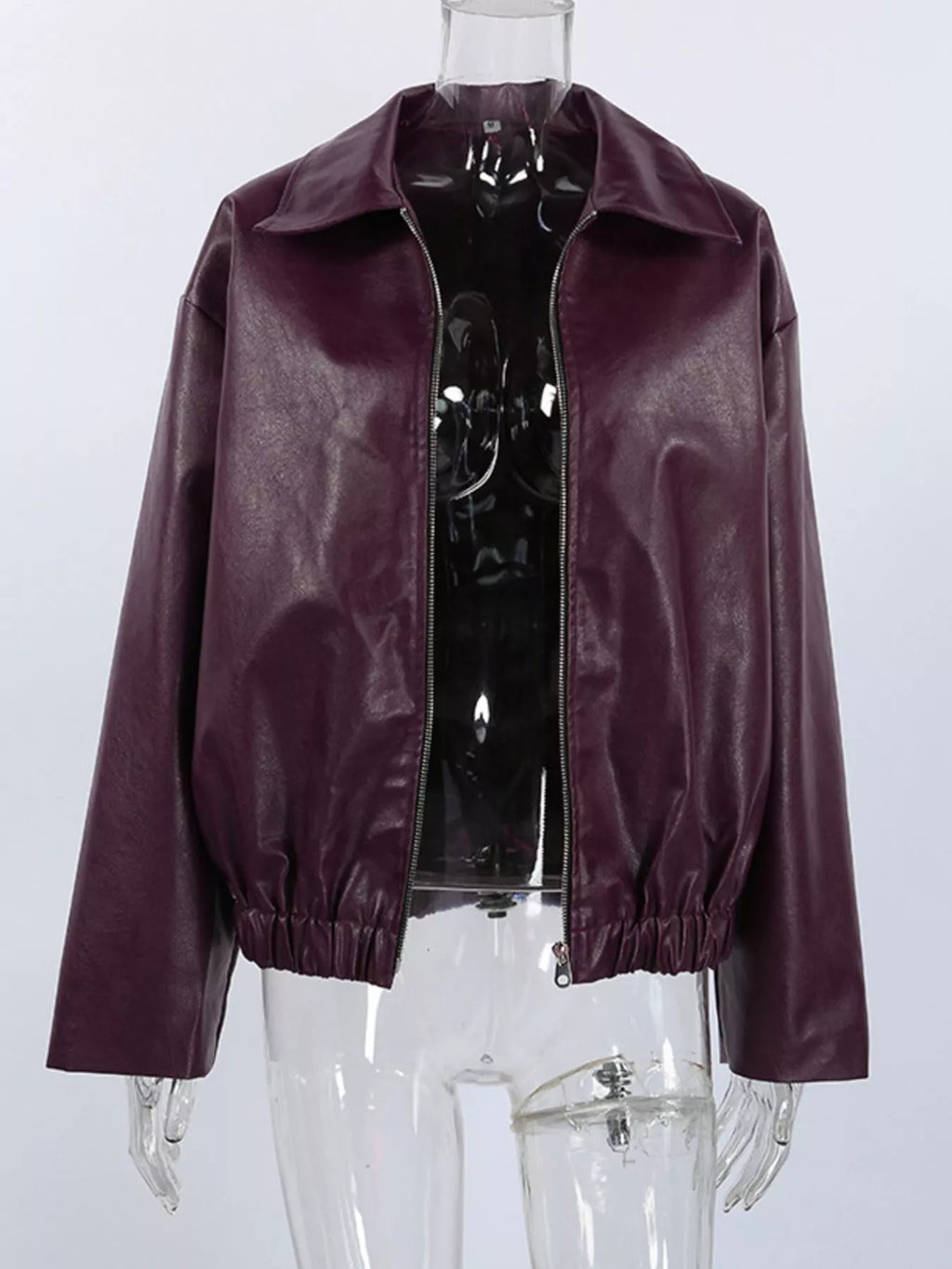 Faux Leather Zip Up Jacket