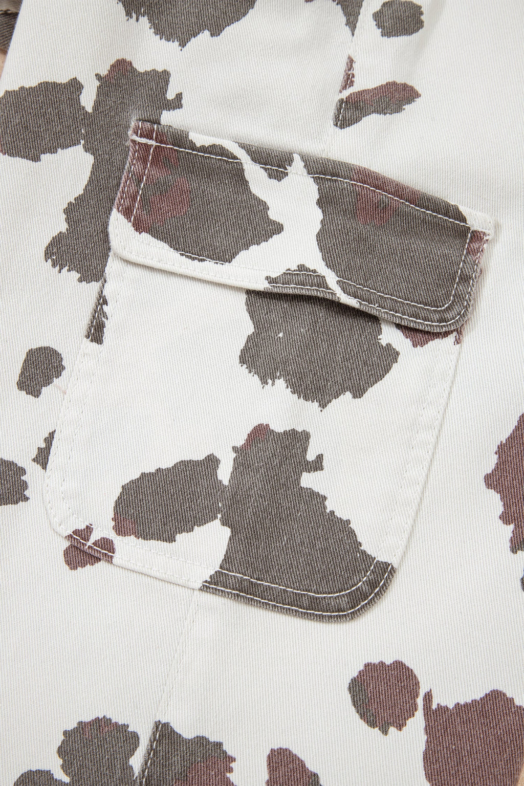 Brown Cow Spots Printed Multi Pocketed Jeans