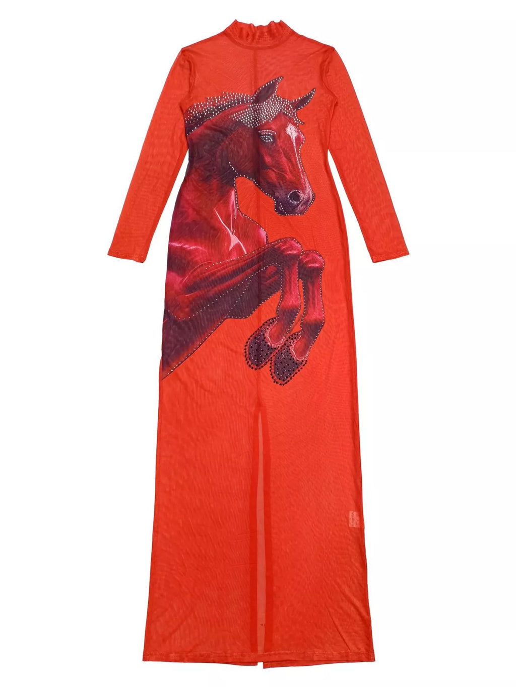 Cami Dress and Rhinestone Horse Mesh Maxi Dress Set