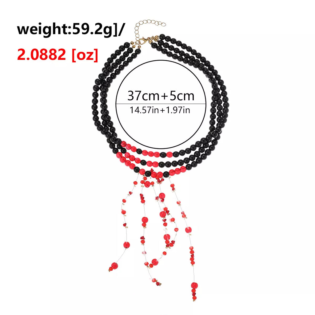 Halloween Multi-Layered Beaded Choker Necklace