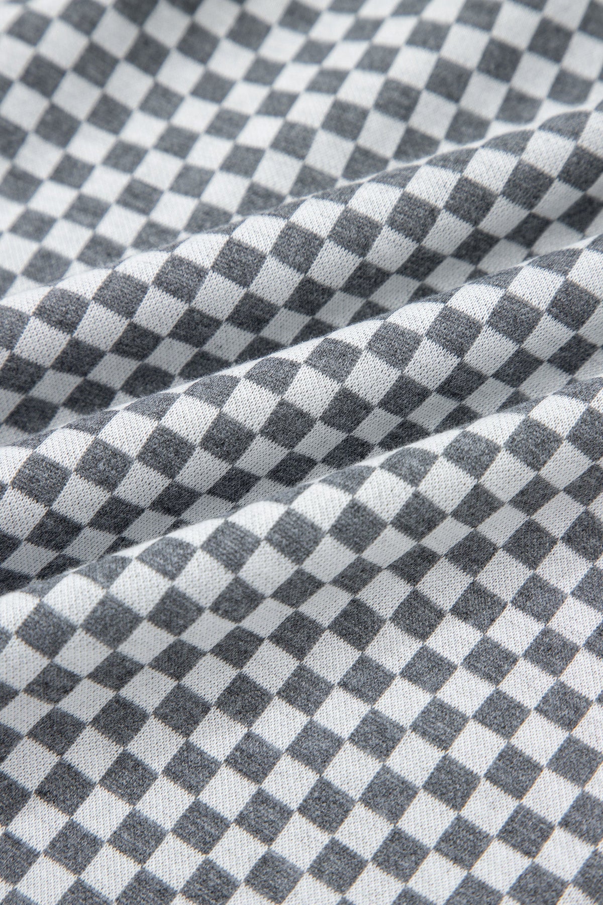 Checker Drawstring Elastic Waist Pocketed Shorts